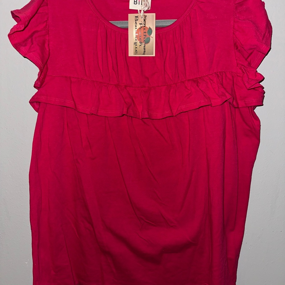 Women's Pink Ruffle Top